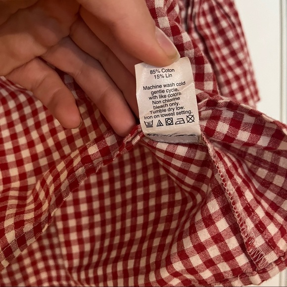 Madewell Red Gingham Blouse - Picture 4 of 5